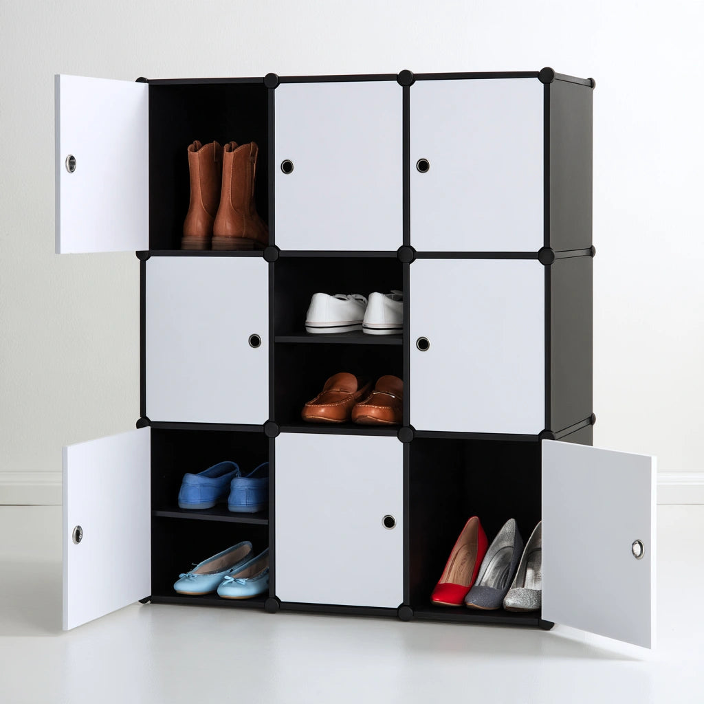 Schuhschrank, aus Kunststoff, Farbe: grau