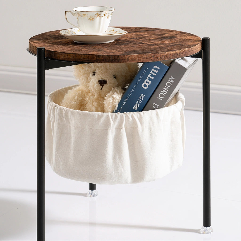 Moderner Beistelltisch, aus Holz, Farbe: braun